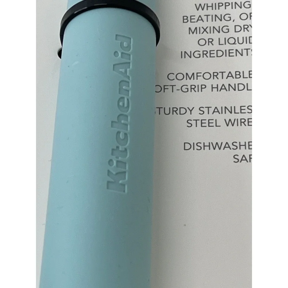 KitchenAid‎ Whisk Ice Blue Grip Stainless Steel Wires Dishwasher Safe NWT